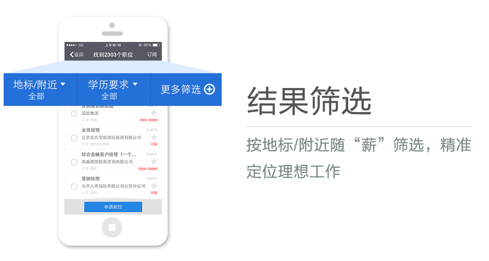 按地標/附近隨“薪”篩選，精準定位理想工作